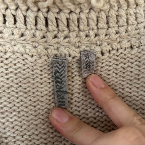 Caslon Cream Wool Blend Fringe Collar Cardigan Jacket 70s Fall XL Casual - Picture 2 of 6